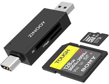 Zinooy Lecteur Carte Micro SD, Adaptateur USB 3.0, Lecteur de Carte Mémoire USB C pour Smartphones/Tablettes avec Fonction OTG, Les PCs et Les Ordinateurs Portables