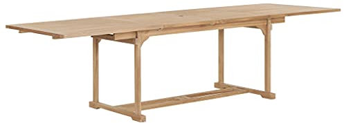 Gecheer Ausziehbarer Gartentisch Esstisch Esszimmertisch Auszugstisch Ausziehtisch Balkontisch Gartenmöbel Holztisch für Garten Terrasse Balkon,Mit Schirmloch,(180-280) x100x75 cm Massivholz Teak