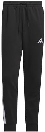 adidas Herren Essential Three Stripes Fleece Pant, Black/White, S