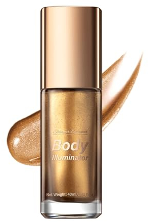 NAOLVE Körper Highlighter Öl, Schimmerndes Körperöl, Schimmernde Körperlotion, Body Glow Oil, Body Luminizer Schimmeröl, Körper Glow Illuminator, Body Shimmer Oil,für Gesicht Körper (Glänzende Bronze)