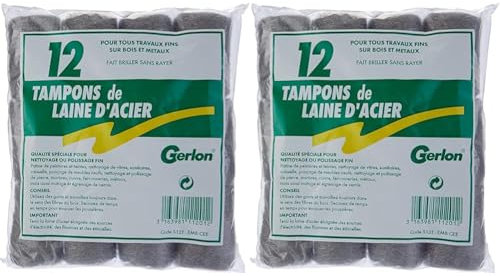 Gerlon Sachet de 12 Tampons pour travaux fins sur Bois/metaux, Gris (Lot de 2)