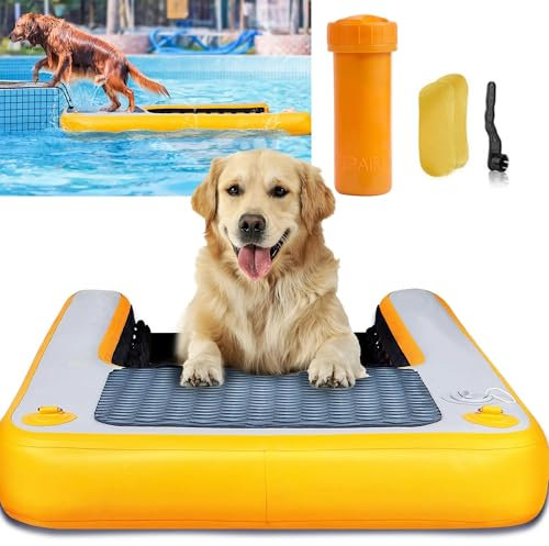 Inflatable Dog Ramp, Water Ramp for Dogs, Inflatable Water Ladder Steps for Pools Boats Docks