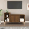 OHOOWOO Meuble TV Chêne Marron 100x35x55 cm Bois d'ingénierie,Meuble TV Classique et Pratique en Bois d'ingénierie de Noyer avec Grand Espace de Rangement Meubles TV