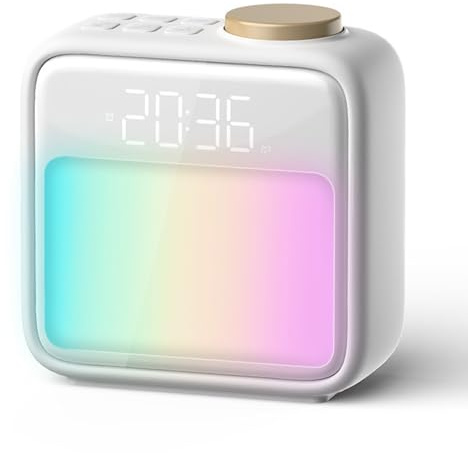 CEIEVER Lichtwecker für Tiefschläfer, Lichtwecker Sonnenaufgang mit 6 Naturgeräuschen und 10 Farben Nachtlicht Tageslichtwecker Sonnenaufgang Wecker für Erwachsene & Kinder