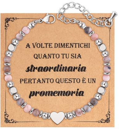 Cheerslife Bracciale Donna Acciaio, Regalo Donna Compleanno, Bracciale Amore Idee Regalo Donne per Amico Sorelle Collega Moglie Fidanzata Figlia Mamma San Valentino Regali Originali Festa della Mamma