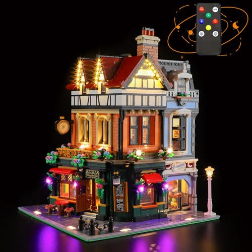 LIGHTAILING Licht-Set Für Lego-10350 Eckhaus im Tudorstil - Led-Beleuchtungsset Kompatibel Mit Lego Bausteinen Modell:Fernbedienungsversion - Modell Set Nicht Enthalten