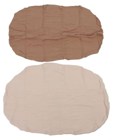 2pcs Wechselnde Pad -Abdeckung für Baby -Mädchen Jungen, Abnehmbare Windelwechsel -Tischpolsterabdeckung Weiche Wechselblockblätter für Baby (Haferflocken hellbraun)