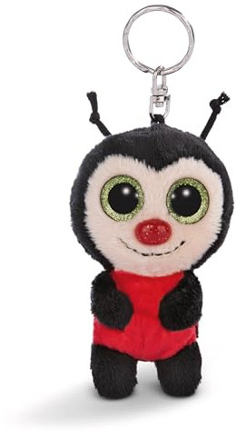 NICI 62590 Glubschis Porte-clés avec Peluche au Motif de Coccinelle Lily May, 9 cm, Noir, fidèle Compagnon pour Sac à Dos ou Autre Sac, pour Petits et Grands