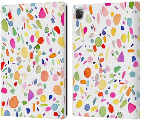 Head Case Designs Offizielle Ninola Terrazzo Regenbogen Bunte Abstrakte Formen Leder Brieftaschen Handyhülle kompatibel mit Apple iPad Pro 12.9 2020/2021/2022
