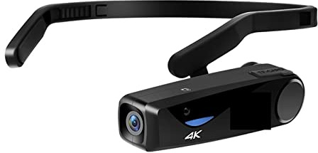 JOJIDE Vlog Camera, Videocamera montata sulla testa Indossabile FPV 4K Camcorder Webcam Vlog Blogger(With TF card 32GB,EP6)