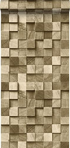 ESTAhome papier peint imitation bois en 3D cervine - 138529-53 cm x 10,05 m