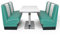 möbelland24 American Diner Set türkis Viber 2X Sitzbank 120cm + Diner Tisch