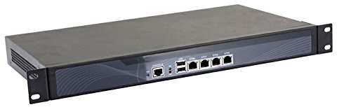 1U Rackmount Firewall Hardware, Pfsense, Mikrotik, VPN, Network Security Appliance, Router PC, Intel Atom D525, RS02, 4 x Intel Gigabit LAN/2USB/COM/VGA/Fan,(4G RAM/64G SSD)