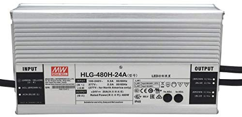 MEAN WELL HLG-480H-24A: Mean Well LED-Netzteil 480 W, 24 V, IP65, Spannung und Strom einstellbar 24 V, 480 W