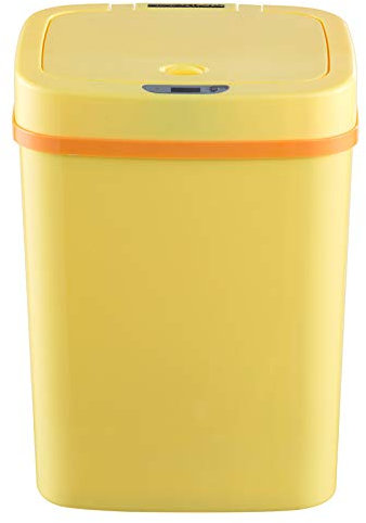 ABLUD 12 Liter Trash Can Automatic Touchless Sensor Waste Bin Diapers Deodorization Garbage Container Multifunctional Recycle Bins Plastic,Yellow