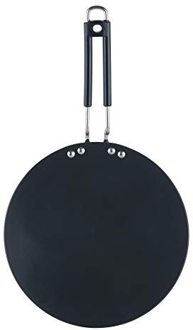 Vinod Cookware Hard Anodized Cooking Griddle (Tawa) - Anodized Aluminum Griddle Pan - Non Stick Pan with Anti Scratch Surface - (Black) - (11 IN / 28 CM)