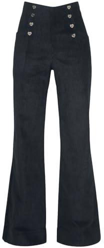 Voodoo Vixen Blith Black Corduroy Mujer Pantalones de Tela Negro 97% algodón, 3% Spandex Marlene