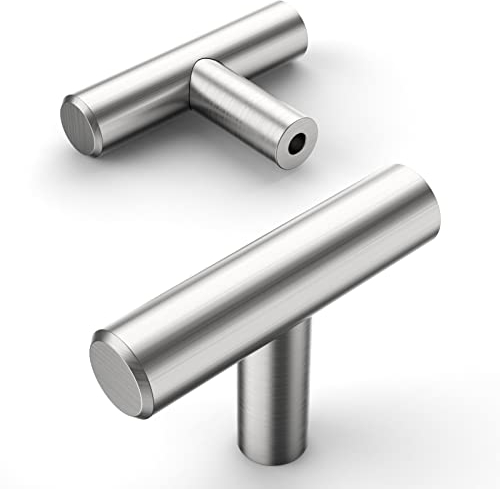 Amerdeco 12 Stück Möbelknöpfe Edelstahl Schrankknöpfe Gebürsteter Nickel Schubladenknöpfe Stangenknöpfe Knauf Für Schrank Türknauf Kommodenknöpfe Schrankknöpfe