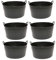 Pack de 6 capazos de plástico Flexible, de Color Negro, de 43 x 21,5 cm con Capacidad de 30 litros, con Asas, Ideal para Trabajo de Vendimia, Agricultura… Cubo de plástico (6uds / 30 litros Negro)
