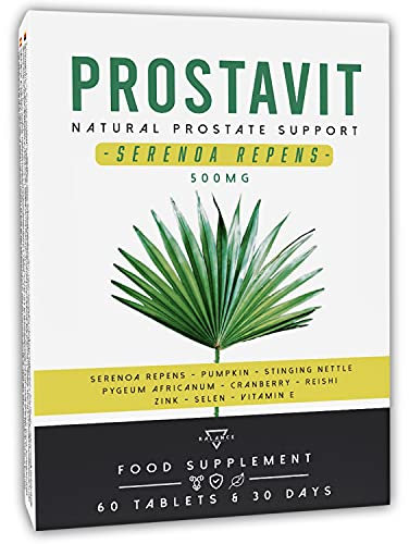 PROSTAVIT® - SERENOA REPENS 500MG | Saw Palmetto | Integratore Prostata | 8 ingredienti attivi con Zucca, Ortica, Pygeum Africanum, Cranberry, Reishi | 60 Compresse
