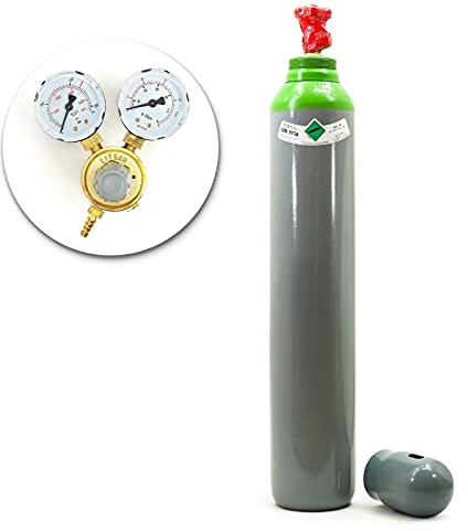 Bombola del gas con riduttore MIX Argon (82%)+CO2; 10 litri; 2,3 m³; gas per saldatura MIG/MAG WIG
