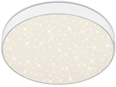 BRILONER - LED Deckenlampe mit Sternenhimmel, rahmenlos, neutralweiße Lichtfarbe, LED Lampe, Deckenleuchte, Wohnzimmerlampe, Schlafzimmerlampe, Küchenlampe, Deckenbeleuchtung, 28,7x3,6 cm, Weiß