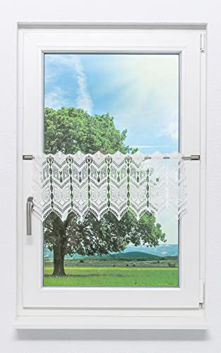 Plauener Spitze Scheibengardine Spitze (Bx H) 48cm * 30cm weiß