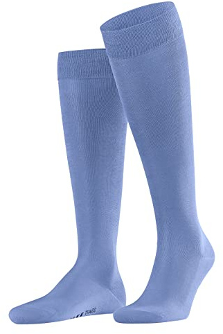 FALKE Men's Tiago M Kh Fil D'Écosse Cotton Long Plain 1 Pair Knee-High Socks, Blue Cornflower 6554, 13-14