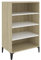 vidaXL Sideboard Bücherregal Standregal Beistellschrank Regal Bücherschrank Schrank Highboard Kommode Anrichte Weiß Sonoma-Eiche 57x35x90cm Holzwerkstoff