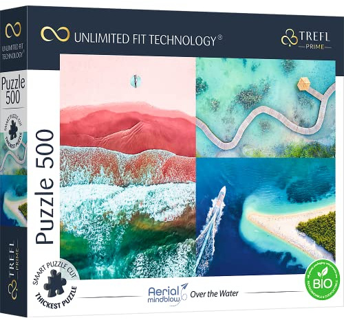 Trefl Prime - Puzzle UFT Aerial Mindblow: Over The Water - 500 Stück - Dickste Pappe, Vogelperspektive, Collage, kreative Unterhaltung für Erwachsene und Kinder ab 10 Jahren