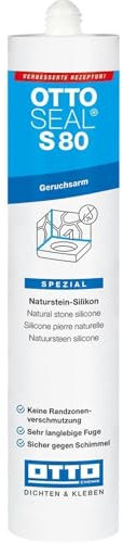OTTOSEAL S 80 geruchsarmes Naturstein-Silikon C6111 matt sanitärgrau 310ml – Geruchsarm – Keine Randzonenverschmutzung – Sicher gegen Schimmel & ideal für Bad, Küche & Wohnbereich