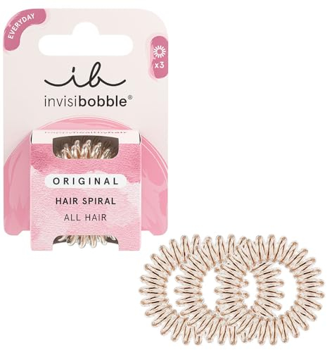 invisibobble Original Haargummis Bronze Me Pretty I 3x Spirale Haargummis bronze für Mädchen und Damen I starker Halt und haarschonend I das Original, designed im Herzen Münchens