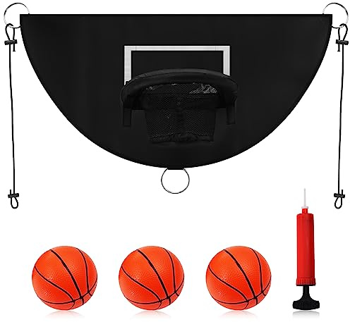 Breakaway Rim Basketball Hoop for Dunking with Mini Basketballs Trampoline Attachment Indoor & Outdoor Use