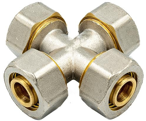 Raccordo di serraggio per tubo PEX, versione: croce, 20x20x20x20