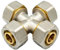 Raccordo di serraggio per tubo PEX, versione: croce, 20x20x20x20