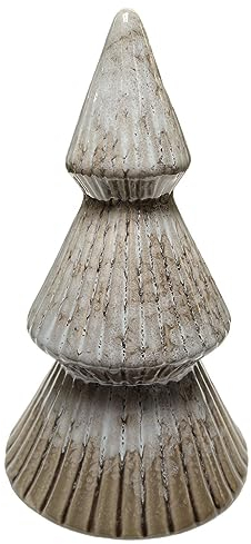 Dadeldo Living & Lifestyle Weihnachtsbaum Porzellan braun 18cm Weihnachtsdeko