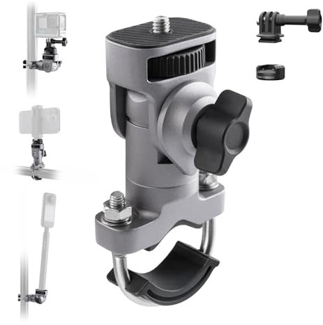 PGYTECH CapLock U-Bolt Mount Aluminum Alloy Bracket for Insta360 Ace Pro 2/X5/X4/X3, 2 Cushion Block Motorcycle Bike Mount with 1/4 Thread for Gopro/Osmo Action/Pocket Action Camera Accessories