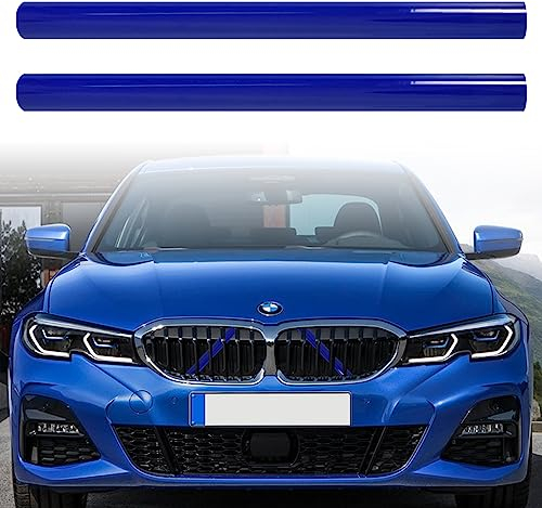 Anseom 2 x Rejillas Frontales de Radiador Decorativa, Azul Inserción de Rejilla Frontal para BMW Compatible con BMW Serie 1 2 3 4 5 6 7 Series X 1 2 3 4 5, Embellecedores de Rejilla para BMW