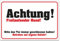 BUEWA Hundewarnschild 30 cm x 20 cm, Hartschaumplatte, Funktional