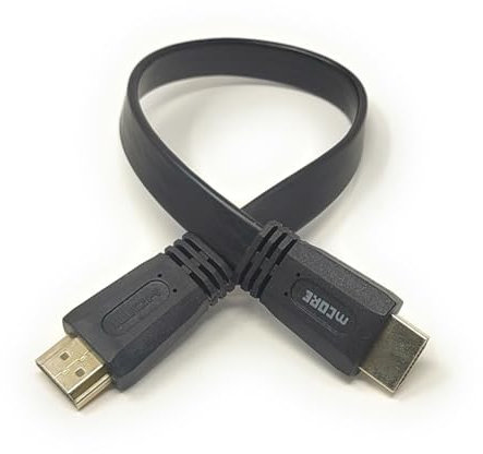 mCore 25cm HDMI Cable High Speed, Gold Connectors, 4K, 60Hz, Ultra HD, 2K, 1080P, ARC Rated, Compatible with PS5, PS4, Xbox One, PC, Laptop, Monitor (Flat, Black, 0.25m)