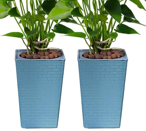 Fioriera per irrigazione automatica, alta e quadrata, per interni, con manico, multifunzionale per irrigazione automatica, set di vasi per orchidee, orchidee a coda di tigre, cactus