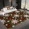 Teppich Wohnzimmer Dunkelbraun Teppich, Rot-Grün Karierte Gestreifte Schneeflocken rutschfest Schlafzimmer Teppich, 60x90 cm Weich Waschbar Teppiche für Wohnzimmer, Schlafzimmer und Flur