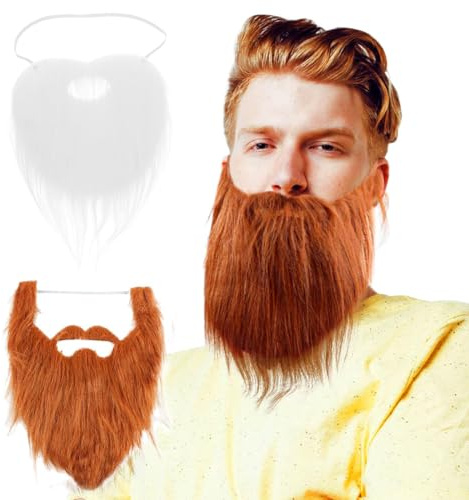 JEYORZY 2 Stück Lustige Schnurrbärte mit Verstellbarem, Karneval Bärte, Party-Künstlicher Bart, Gefälschte Bärte Schnurrbärte, Lustige Schnurrbärte, Halloween Lustiger Zubehör Falscher Kostüm Whisker