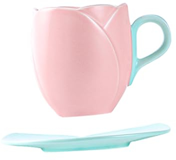 PRETYZOOM Taza Cerámica Con Asa Diseño Tulipán Taza De Agua Original Té y Bebidas