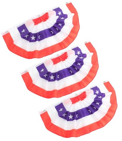 CANIGHT 4stücke Amerikanische Fächer-flaggen Dekorative Patriotische Wimpelkette Für Unabhängigkeitstag Gartenflaggen Für Innen Und Außendekoration