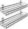 GBACHOOSE 2 Stück Draht Wandkorb 40x10x8CM, Gitter Korb Wand Organisator, Gitterkorb mit Haken Drahtkorb Schwarz, Aufbewahrungskorb aus Metall Küchenorganisator für Heimbedarf, Wanddekoration