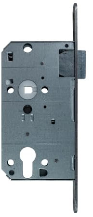 FELGNER Einsteckschloss für Profilzylinder | Zylinder-Schloss Riegelverschluss Schloss-Zylinder Tür-Schloss | 2-tourig | Dornmaß 55 mm | DIN Links | abgerundete Stulp - Breite 18 mm