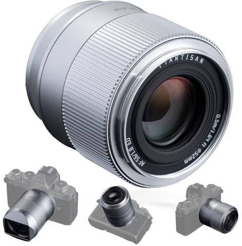 TTArtisan Objectif 56 mm F1.8 pour objectif autofocus Z Mount APS-C Frame appareils photo ZFC Z50 Z5 Z6 Z6II Z7 Z7II Z9. (argenté)