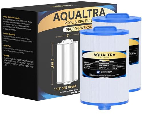 AQUALTRA SPA Filtro Compatible con PWW50P3(39mm Rosca Gruesa), 6CH-940, FC-0359, Waterways 817-0050, 194mm x 150mm Tornillo en Rosca SAE Filtro de Bañera de Hidromasaje 2 Piezas