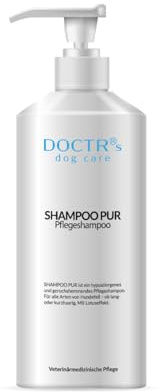 DOCTRs Hundeshampoo – Pflegeshampoo – gegen Gerüche – Insekten und Parasitenabweisend – erregerhemmend – reduziert Haaren – pH-adaptiv – lebensmittelecht – ohne Duftstoffe – Shampoo PUR